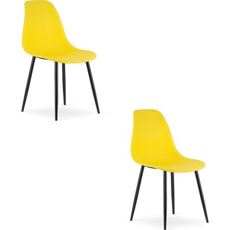 Set di 2 sedie moderne WAT in polipropilene giallo (1/5)