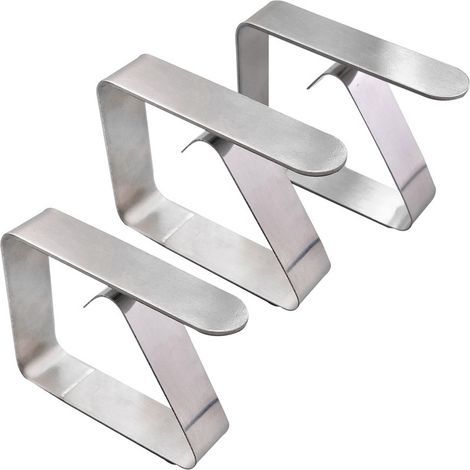Lot de 8 pinces à nappe épaisses en acier inoxydable réglables pour pique-nique extérieur, grande taille (1/5)