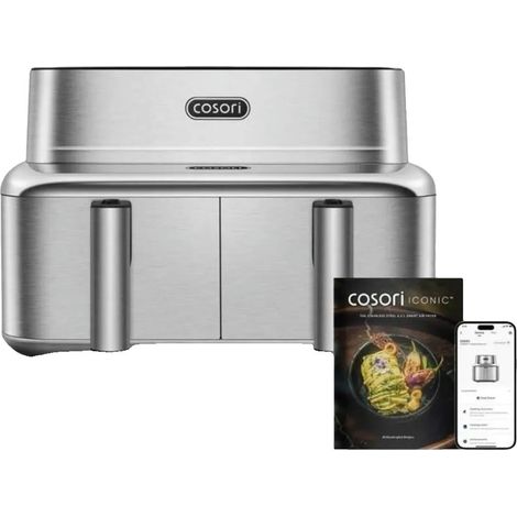 Air fryer connecté Cosori Iconic Dual 8.6L Silver (1/5)