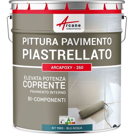 Vernice per piastrelle pavimento, a base di resina epossidica - Arcapoxy Pavimento Piastrellato - 10 kg (fino a 50 m² in 2 strati) Blu Acqua - RAL 5021 - ARCANE INDUSTRIES