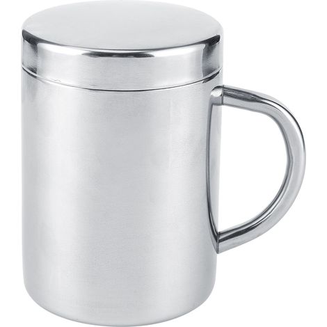 Tasse Isolante Double Wall avec Couvercle - Anti-scald pour Café, Thé et Boissons - À Main, Portable pour Maison, Bureau et Voyage (220ml) (1/5)