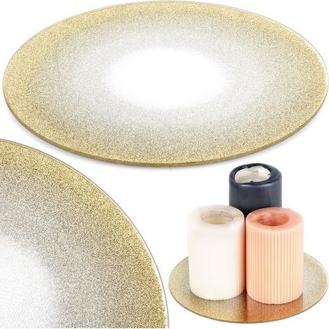 Goldener Glasständer für dekorative Kerzenarrangements und Kerzenleuchter (1/5)