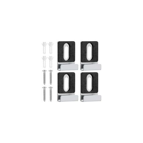 Lot de 4 supports de miroir, support mural pour miroir, supports en acier inoxydable, clips de suspension de miroir, supports de suspension de miroir avec chevilles et vis pour miroirs lourds