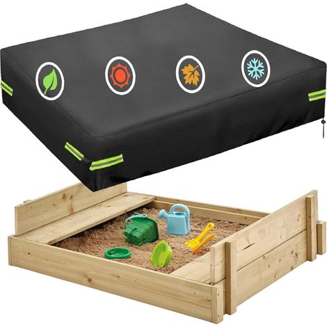 Bâche Bac à Sable Imperméable, Carrée Housse de Protection pour Bac à Sable, Couverture de Bac à Sable Couvercle, Housse Bac à Sable avec Cordon de Serrage pour Bac à Sable de Jardin (1/5)
