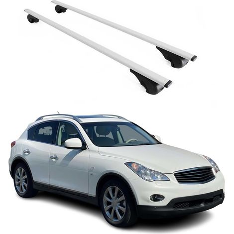 OMAC Dachträger Querträger für Infiniti QX50 I 2013-2017 – Abschließbar – Max. 75 kg – 2 Stangen Stahl Silber (1/5)