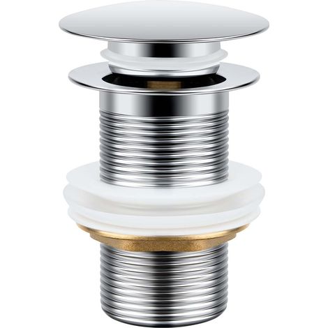Bonde de Lavabo sans Trop Plein, Pop Up Bonde Lavabo Universel, Bonde Lavabo Salle de Bain Clic Clac Universelle G 1 ¼, pour Cuisines, Bain, Lavabo (1/5)