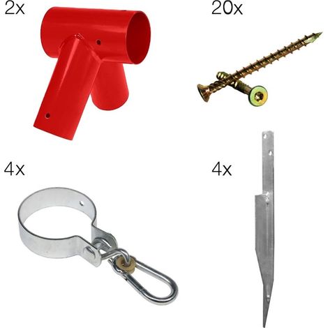 Kit Ferramenta per Altalena Doppia Seduta in Legno Pali diam 10cm per Bambini (1/2)