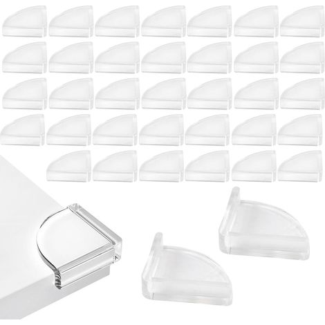 36 pièces Protecteur d’angle pour , Protège-coin de table transparent, Protège-coin autocollant pour bureau, cheminée, Protège le des coins tranchants de la table (1/5)