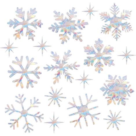 Autocollant électrostatique flocons de neige anti collision pour oiseaux 1 pièce pour fenêtres (1/5)