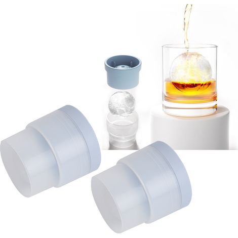 2 runde Eiswürfelringe für Eiswürfelbereiter, blaue kugelförmige Eiswürfel für Whisky (1/5)