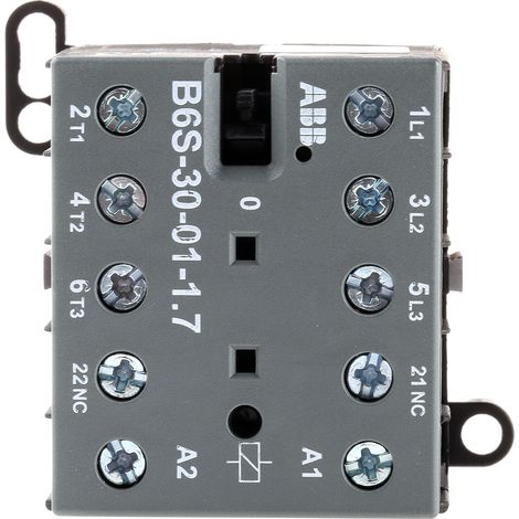 Contacteur ABB série B6, 3 pôles , 3NO, 20 A, 24 V c.c., 4 kW ( Prix pour 1 ) (1/2)