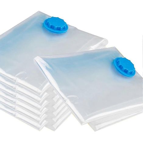 Sacs de compression sous vide peu encombrants pour voyages, vêtements, couettes - Réutilisables, imperméables à l'humidité, multi-tailles (1/5)