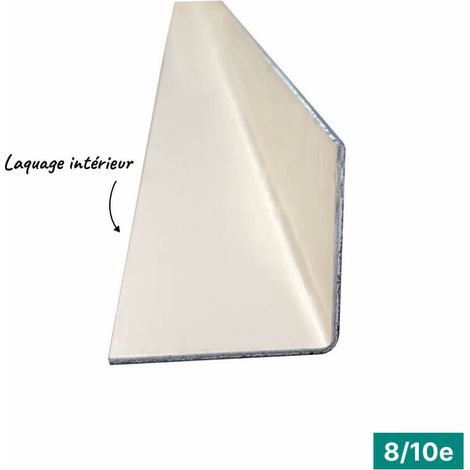 Cornière ECO 2mL en alu 8/10ème 40x40mm - laquage intérieur - RAL1015 - ALUHOME