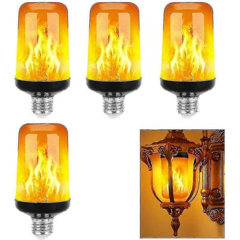 Lampe à flamme LED, 4 modes de lumière vacillante, culot E26/E27, Christmasl20241206117 (FMY)-AquaForge (1/4)
