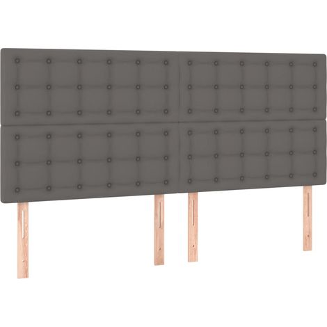 Maison Exclusive - Cabecero de cama gris 160x5x118/128 cm piel si