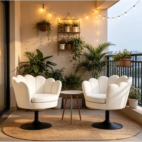 Taburete bajo giratorio 61.5x65x71-83 cm beige en terciopelo y metal con altura regulable (1/5)