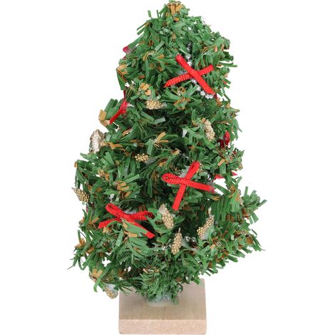Mini sapin de Noël de table à l'échelle 1:12, réaliste, 12 cm, décoration de Noël pour maison de poupée (1/5)