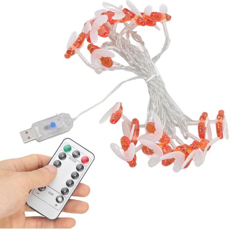 Guirlande lumineuse en forme d'abeille, étanche, 20 LED blanc chaud, alimentation USB, pour la décoration de jardin et de balcon. (1/5)