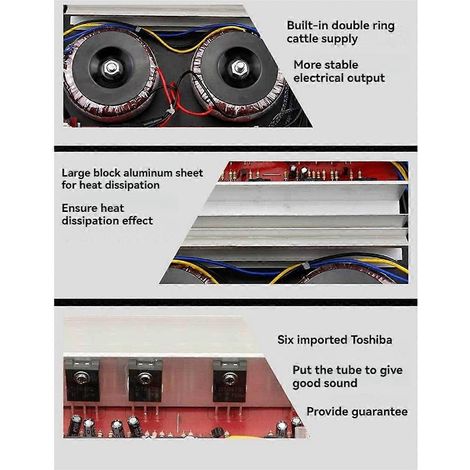 Amplificateur de puissance domestique 5.1 Bluetooth avec basses, télécommande Hi-Fi et prise - (1/5)