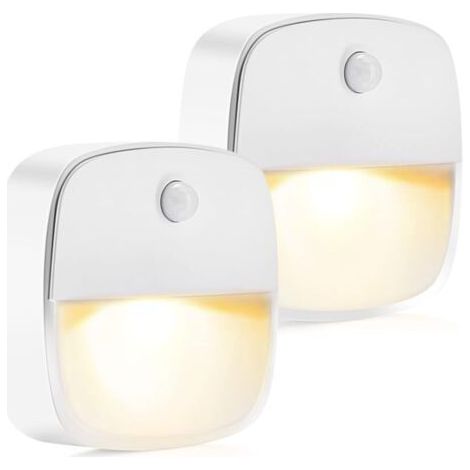 Veilleuse Enfant [2 pièces] Veilleuse Prise Electrique avec Capteur de Crépuscule, Mode d'éclairage Constant & Automatique pour Chambre Bébé, Escalier, chambre à coucher, Couloir, Salon-Blanc Chaud