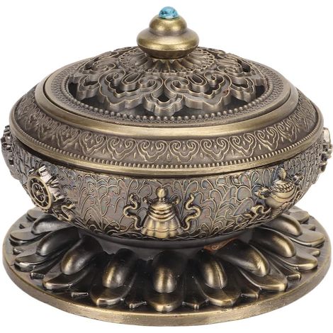 Brûleur Encens, 10x8.5cm Porte-encens en Alliage de Bronze, Brûleur Encens Au Charbon de Bois, Porte-encens en Forme de Cône pour Maison, Bureau, Yoga et Décoration de Salon de Thé (1/5)