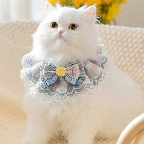 Bavoirs décoratifs pour le cou des chiens et des chats - Colliers de fête - Accessoires de déguisement - Taille XS - Bleu (1/4)
