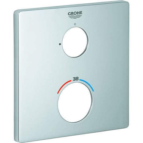 Grohe Rosette für Thermostat-Fertigmontageset, eckig, 6 Grad ausrichtbar, Mattschwarz, 490762430 (1/2)