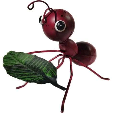 Ameise Deko Sammelfiguren Ameise Mit Blatt Metall Skulptur