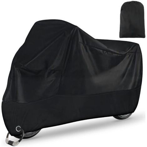 Outdoor Motorcycle Cover, Waterproof Motorcycle Cover Winter Summer 210D Oxford XXXXL with Keyhole, Dust Snow Rain Wind UV Protection Scooter Bike 295110140 (1/5)