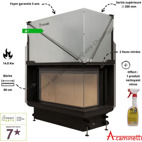 Foyer bois Quattro 90R Premium A.Caminetti (1/3)