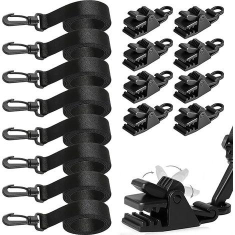 8 Pack Pool Winders, Pool Solar Film Retaining Strips, Pool Clamping Straps with Ratchet, Fixing Strips for Pool Tarpaulins, Black (1/5)
