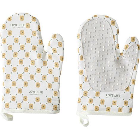 1 Paire Gants de cuisine, Résistance 300°C, Longueur 26cm, Polyester et Coton, Four et Pâtisserie (1/5)