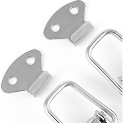 Paire de butoirs de hayon, fixations à dégagement rapide, verrous à crochet, clips, accessoires pour voiture et camion, plaqués argent. (1/5)