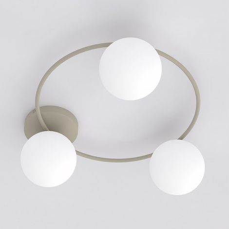 Lampada a sospensione SOPRA con sfere in vetro bianco opale