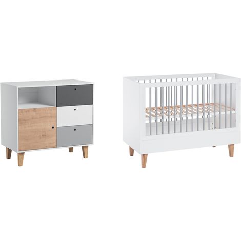 Lit bébé et Commode à langer Vox Concept Bois (1/4)