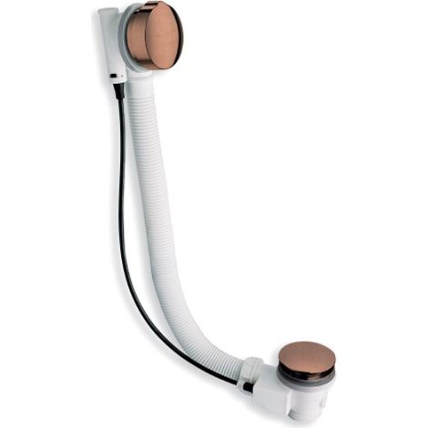 Cristina Ondyna – Vidage baignoire automatique à câble 80 cm avec siphon orientable finition laiton or rose brossé – VB41734P