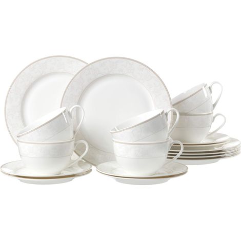 Ritzenhoff & Breker Servizio da tavola Isabella, 12 Pezzi, in Fine Porcellana, Colore Bianco, con Decorazioni, Porcellana fine, Weiß mit ornamenten, 37 x 26 x 25 cm (1/5)
