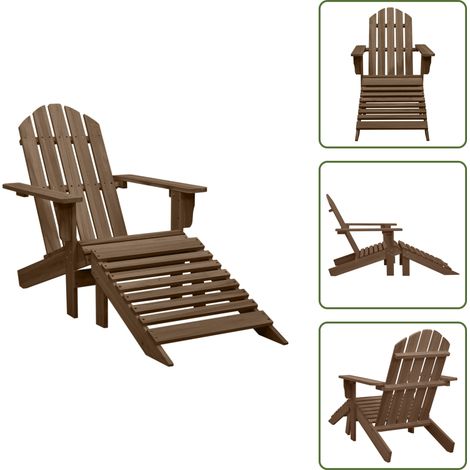 Chaise de jardin avec pouf Bois Marron - Fauteuil De Jardin - Chaise De Jardin - Pouf De Jardin - Mobilier De Jardin - Salon De Jardin (1/5)