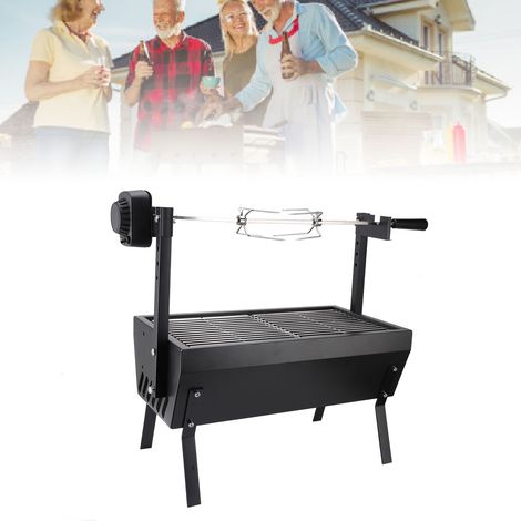 Asador eléctrico para brochetas de barbacoa, capacidad de carga de 20 a 25 kg, motor de 4 W para camping y actividades al aire libre con enchufe estadounidense de 100 a 240 V. (1/5)