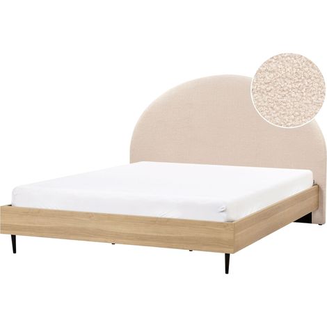 Bed Boucle MILLAY 180 x 200 cm (EU Super King) Beige (1/5)