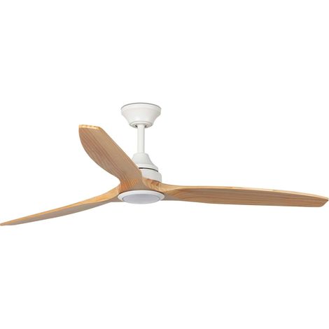 ALO LED L Ventilatore da soffitto bianco/pino 20W SWT