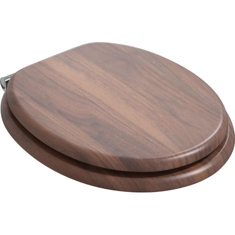 vidaXL Soft-Close Toilet Seat Brown 44 x 38 cm MDF board