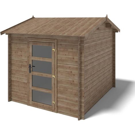 Casetta da giardino in legno - 7.50m2 - 2.50x3.00m - impregnata - 28mm - colore: marrone - DOM675 (1/5)