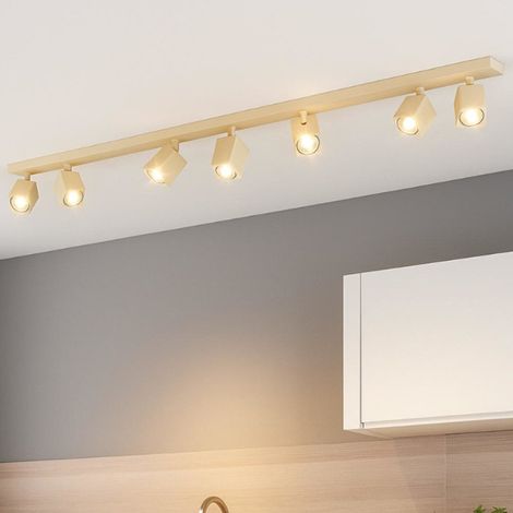 Binario moderno top light kibo 1230 7 gu10 led orientabile metallo, colore sabbia