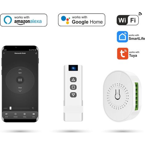 Tuya WiFi-Steuerung für Rollos und Vorhänge mit Fernbedienung (1/5)