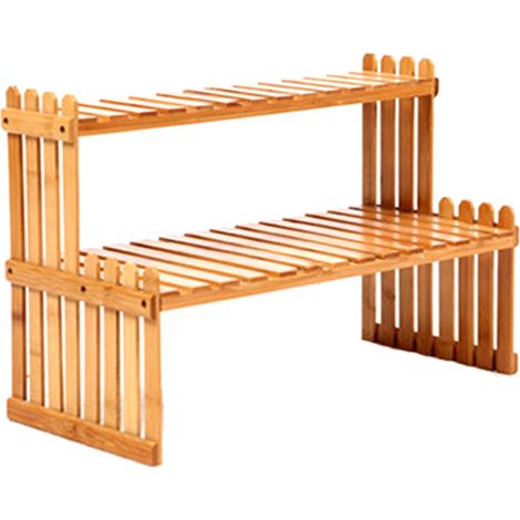 Blumenregal aus Holz, Pflanzenständer, 2 Bambusregale, verschiedene Größen (27 cm, 37 cm, 47 cm, 57 cm) (1/5)
