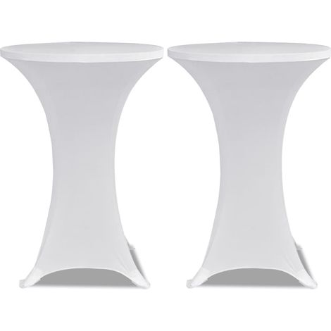 Maison Exclusive - Copritavolo 70 cm Bianco Tessuto elasticizzato 2 pezzi