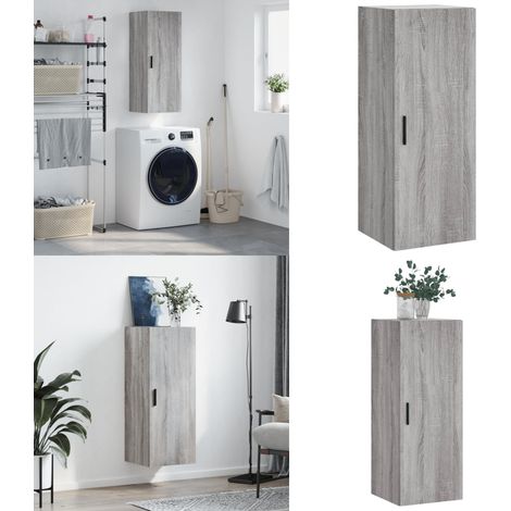 Armoire murale sonoma gris 34,5x34x90 cm - Armoire Murale - Meuble De Rangement - Armoire Suspendu - Buffet - Commode - Home & Living (1/5)