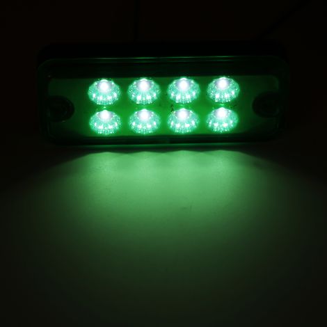6x Feux de position latéraux 8 LED verts pour camion remorque poids lourd (1/3)