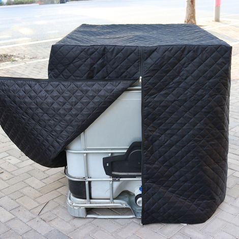 IBC Couvercle de réservoir, IBC, isolation thermique, protection contre la pluie, protection IBC, protection contre le gel, 120 x 100 x 116 cm(Noir) (1/5)